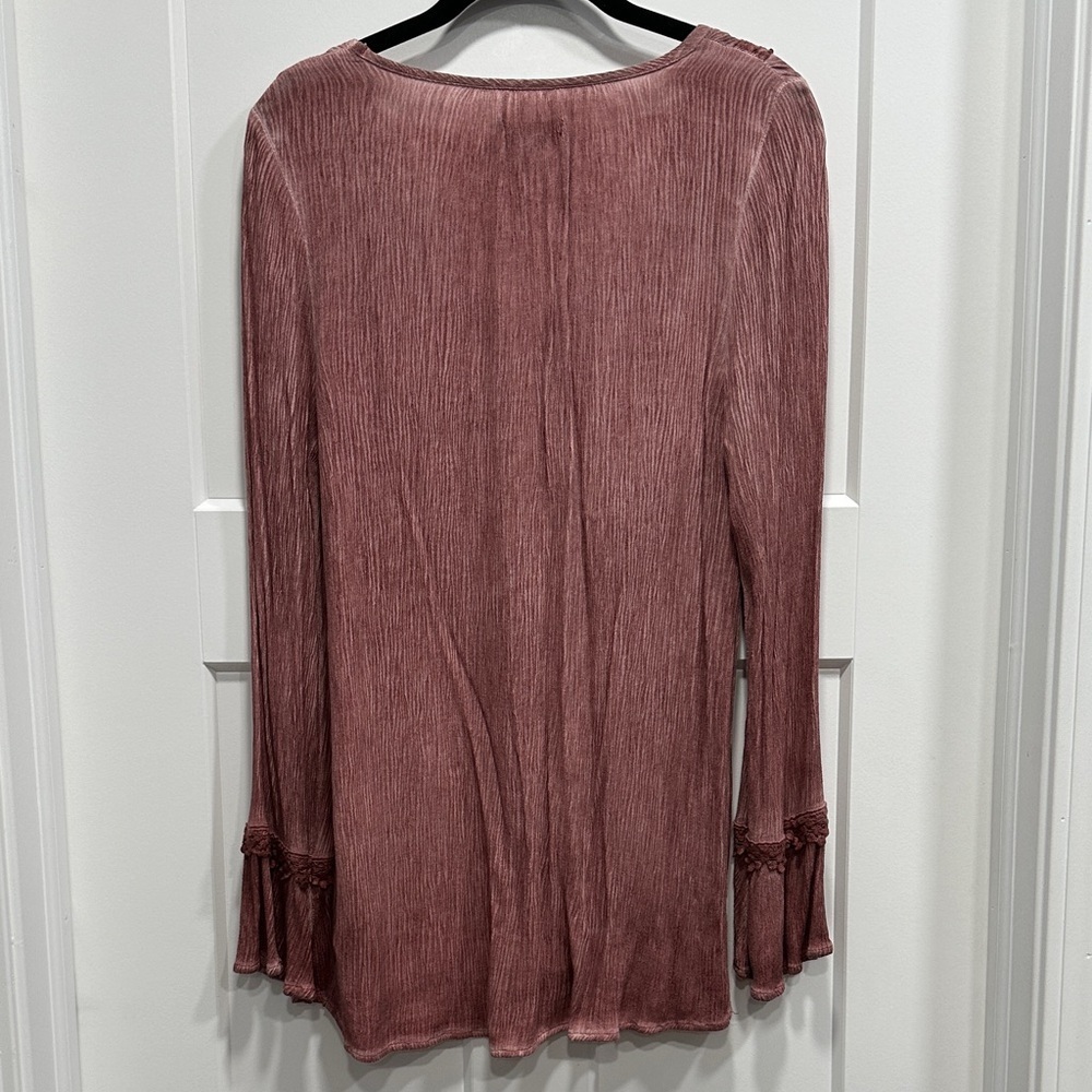 Knox Rose Women's Lace Accent Long Sleeve Top Size Small - Picture 2 of 7